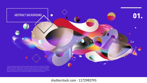 Creative geometric wallpaper. Trendy gradient fluid and liquid shapes composition. Eps10 vector.