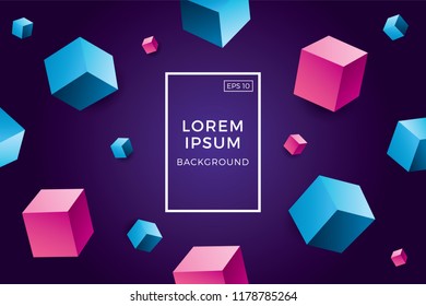 Creative geometric wallpaper. Trendy gradient shapes composition