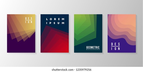 Creative geometric wallpaper. Trendy gradient shapes composition. Eps10 vector.
