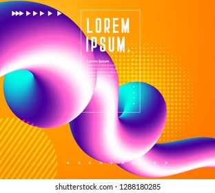 Creative geometric wallpaper. Trendy gradient shapes composition