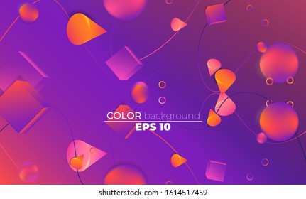 Creative geometric wallpaper. Trendy gradient shapes composition