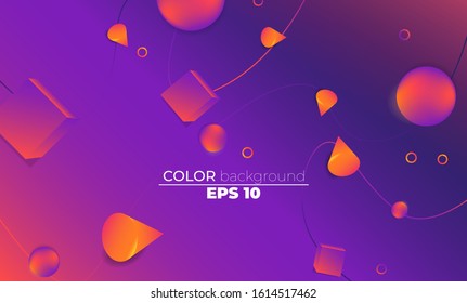 Creative geometric wallpaper. Trendy gradient shapes composition