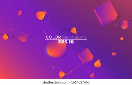 Creative geometric wallpaper. Trendy gradient shapes composition