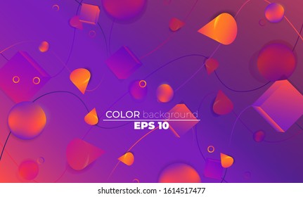 Creative geometric wallpaper. Trendy gradient shapes composition