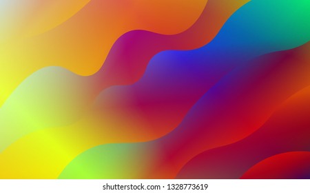 creative geometric wave shape with gradient color. Vector illustration. Design for golographic composition.