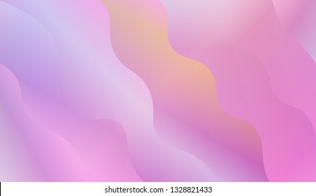 Creative geometric wave shape with gradient color. Vector illustration. Design for holographic composition.