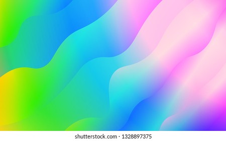 creative geometric wave shape with gradient color. Vector illustration. Design for golographic composition