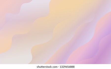 Creative geometric wave shape with gradient color. Vector illustration. Design for holographic composition.
