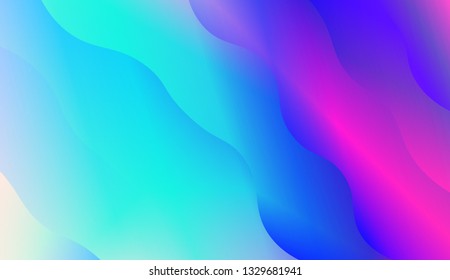 creative geometric wave shape with gradient color. Vector illustration. Design for golographic composition