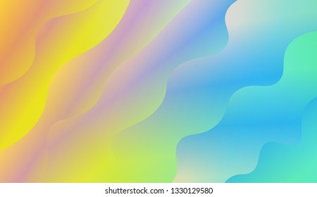 Creative geometric wave shape with gradient color. Vector illustration. Design for holographic composition.