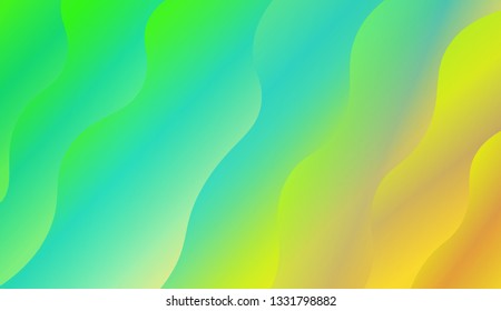 Creative geometric wave shape with gradient color. Vector illustration. Design for holographic composition.
