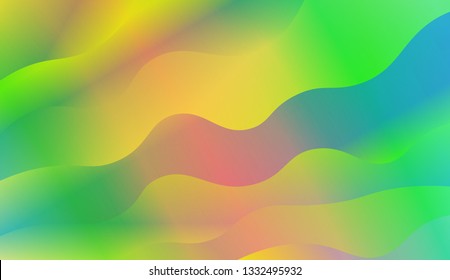 Creative geometric wave shape with gradient color. Vector illustration. Design for holographic composition.