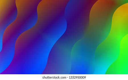 creative geometric wave shape with gradient color. Vector illustration. Design for golographic composition.
