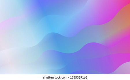 creative geometric wave shape with gradient color. Vector illustration. Design for golographic composition