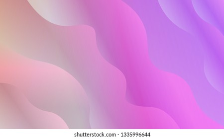 Creative geometric wave shape with gradient color. Vector illustration. Design for holographic composition.