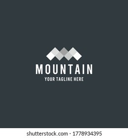 Diseño de logotipo de montaña de geometría creativa