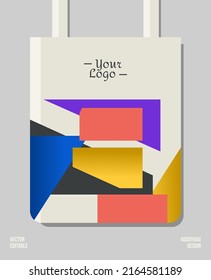 Creative geometry packaging print design, applied for pattern craft like tote bag and shopping bags, home industry gift bag production.