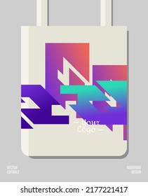 Creative geometry packaging print design, applied for pattern craft like tote bag and shopping bags, home industry gift bag production.