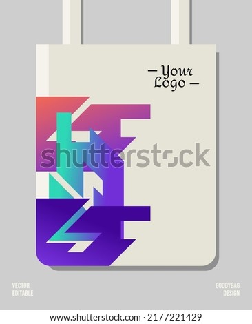 Creative geometry packaging print design, applied for pattern craft like tote bag and shopping bags, home industry gift bag production.