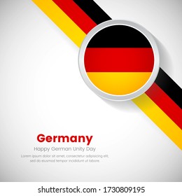 Creative Germany national flag on circle. German unity day of Germany country with classic background