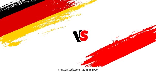 Ilustración de la bandera de Alemania creativa vs Indonesia. Estilo de pincel artificial dos indicadores de país fondo de relación