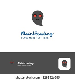 Creative Ghost Logo Design. Flat color Logo place for Tagline. Vector Illustration