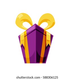 Creative gift box sticker. Vector illustration