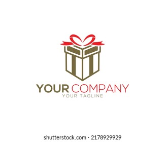 Creative Gift Planet And Gift Box Icon Logo Design Element Vector.