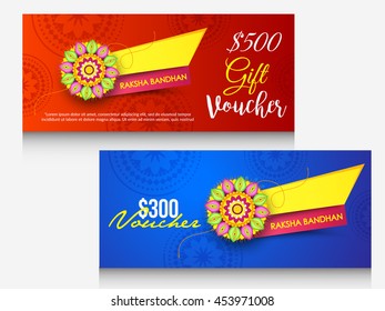 Creative gift voucher template for festival of raksha bandhan celebration.