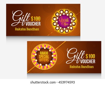 Creative gift voucher template for festival of raksha bandhan celebration.