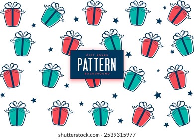 creative giftbox wrapping paper background with repeated effect vector