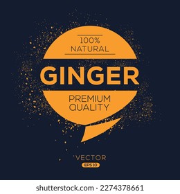 Creative (Ginger), Ginger label, vector illustration.