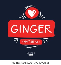 Creative (Ginger), Ginger label, vector illustration.