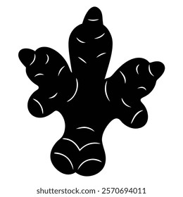 Creative Ginger Silhouette Icon for Spices and Herbs