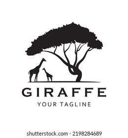 creative  giraffe logo with slogan template