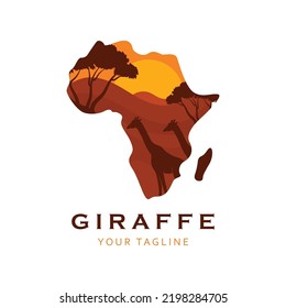 creative  giraffe logo with slogan template