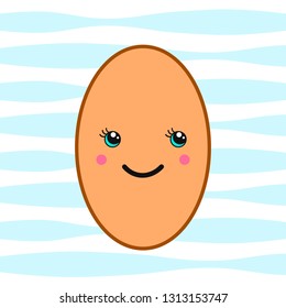 Creative girl egg icon in cute childish kawaii style.