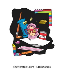 Creative girl vector