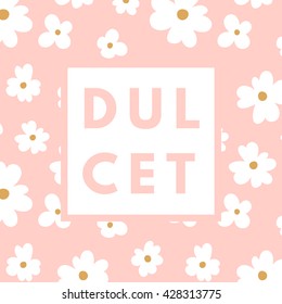 Creative girlie printable journaling card. Dulcet sweetie girl. Girlie print. Romantic cute poster. Minimalism design for banner, flyer, wallpaper