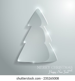 Creative glass Christmas Tree. Vector Illustration.