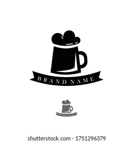 creative glass logo brand, emblem, label, vector templates, drink, cafe logotype