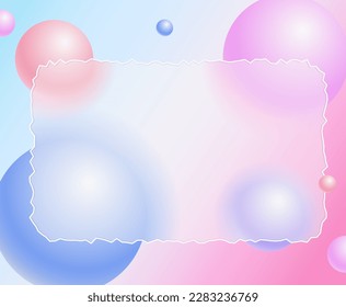 Creative Glasmorphismus-Illustration Design mit transparentem Rahmen und farbenfrohen, schwebenden Kugeln Vorlage