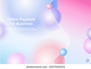 Creative glassmorphism illustration design with transparent frame and colorful floating spheres template