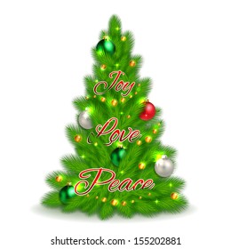 Creative glimmered christmas tree isolated. Vector illustration.