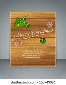 Creative glimmered typographic christmas flyer