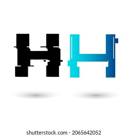 Diseño de letra brillante H creativa