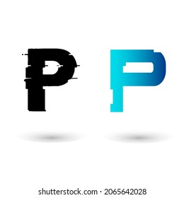 Creative Glitch Letter P Design