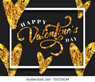 Creative Glittering Heart  for Happy Valentine's Day Celebration.