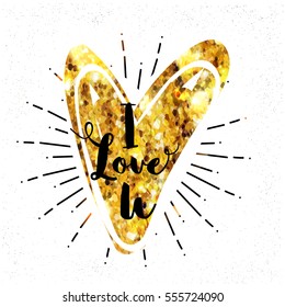 Creative Glittering Heart with Text I Love You for Happy Valentine's Day Celebration.