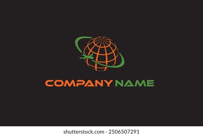 Creative global airplane logo design